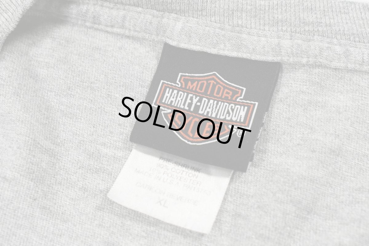 画像6: Used Harley-Davidson L/S Print Tee Grey made in USA (6)