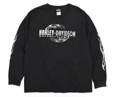 画像1: Used Harley-Davidson L/S Print Tee Black (1)