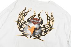 画像2: Used Harley-Davidson L/S Print Tee White (2)