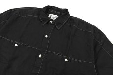 画像2: Deadstock Goouch Customize S/S Linen Shirt Black (2)