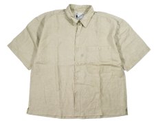 画像1: Deadstock Goouch Customize S/S Linen Shirt Single Pocket Khaki (1)