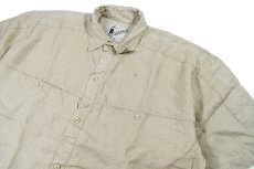 画像2: Deadstock Goouch Customize S/S Linen Shirt Khaki (2)