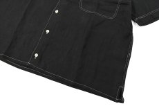 画像3: Deadstock Goouch Customize S/S Linen Shirt Single Pocket Black (3)