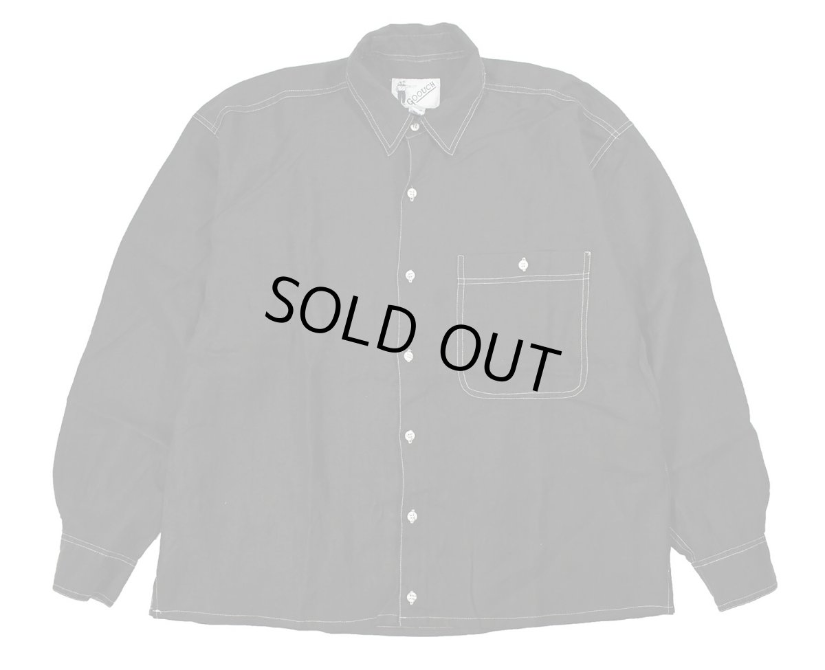 画像1: Deadstock Goouch Customize L/S Linen Shirt Black (1)