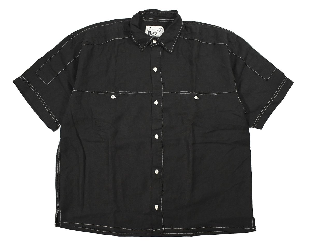 画像1: Deadstock Goouch Customize S/S Linen Shirt Black (1)