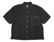 画像1: Deadstock Goouch Customize S/S Linen Shirt Single Pocket Black (1)