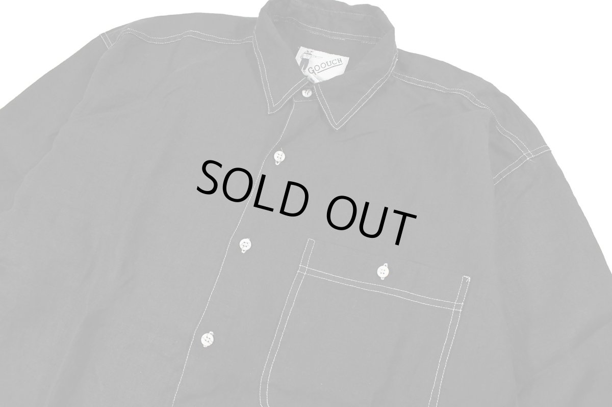 画像2: Deadstock Goouch Customize L/S Linen Shirt Black (2)