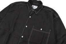 画像2: Deadstock Goouch Customize L/S Linen Shirt Black (2)