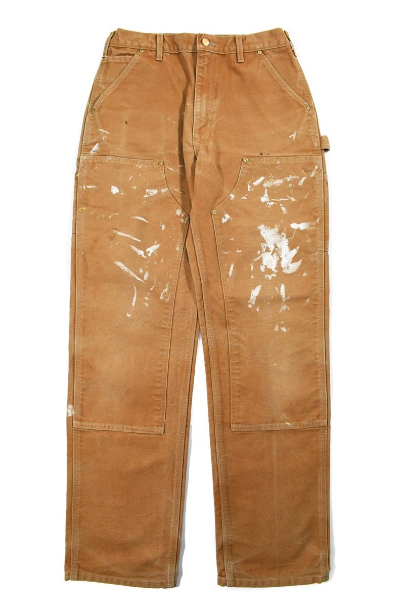 画像1: Used Carhartt Duck Double Knee Carpenter Pants Brown made in USA カーハート (1)