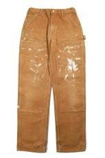 画像1: Used Carhartt Duck Double Knee Carpenter Pants Brown made in USA カーハート (1)