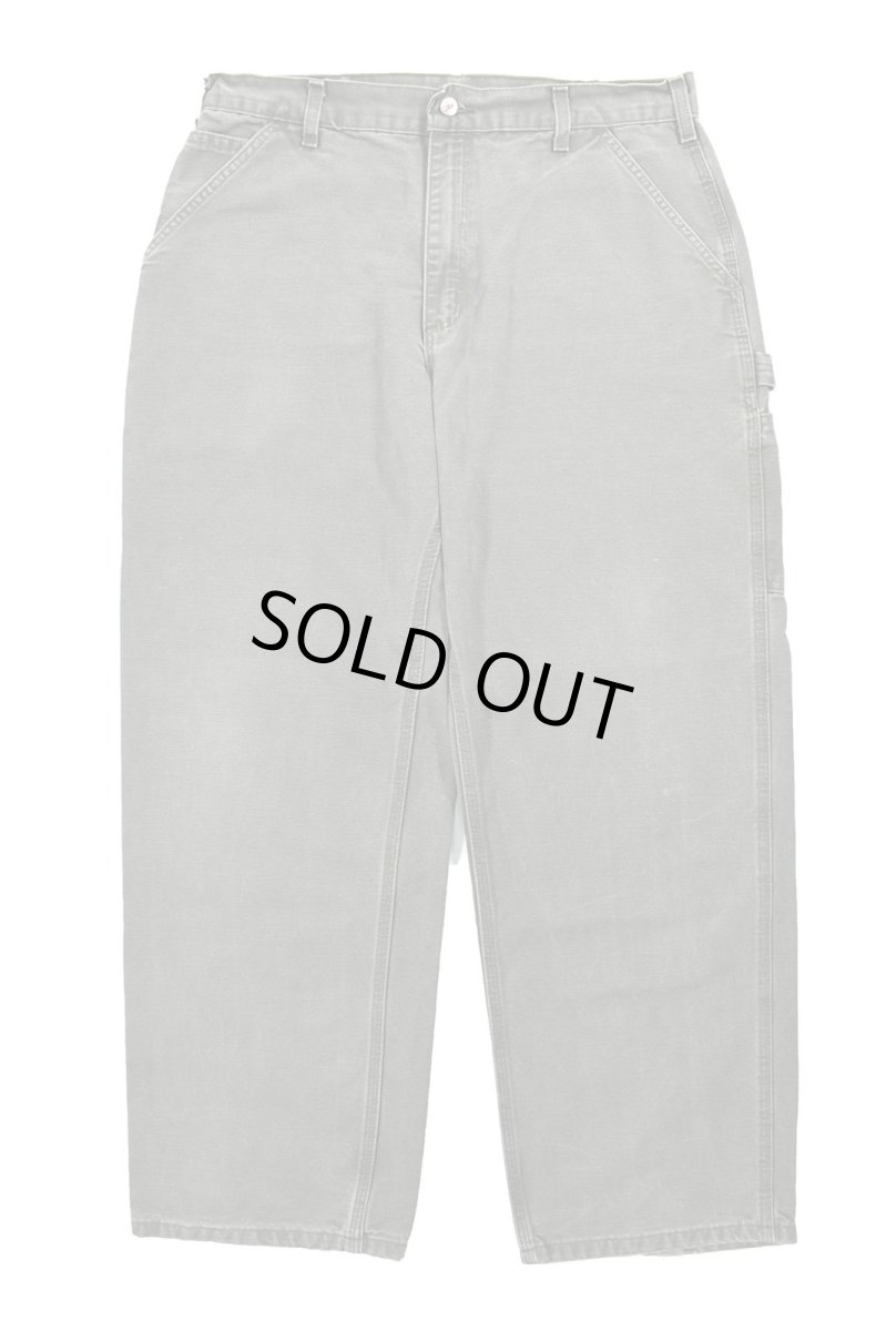 画像1: Used Carhartt Duck Carpenter Pants Moss カーハート (1)