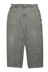 画像1: Used Carhartt Duck Carpenter Pants Moss カーハート (1)