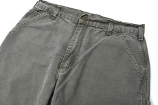 画像2: Used Carhartt Duck Carpenter Pants Moss カーハート (2)