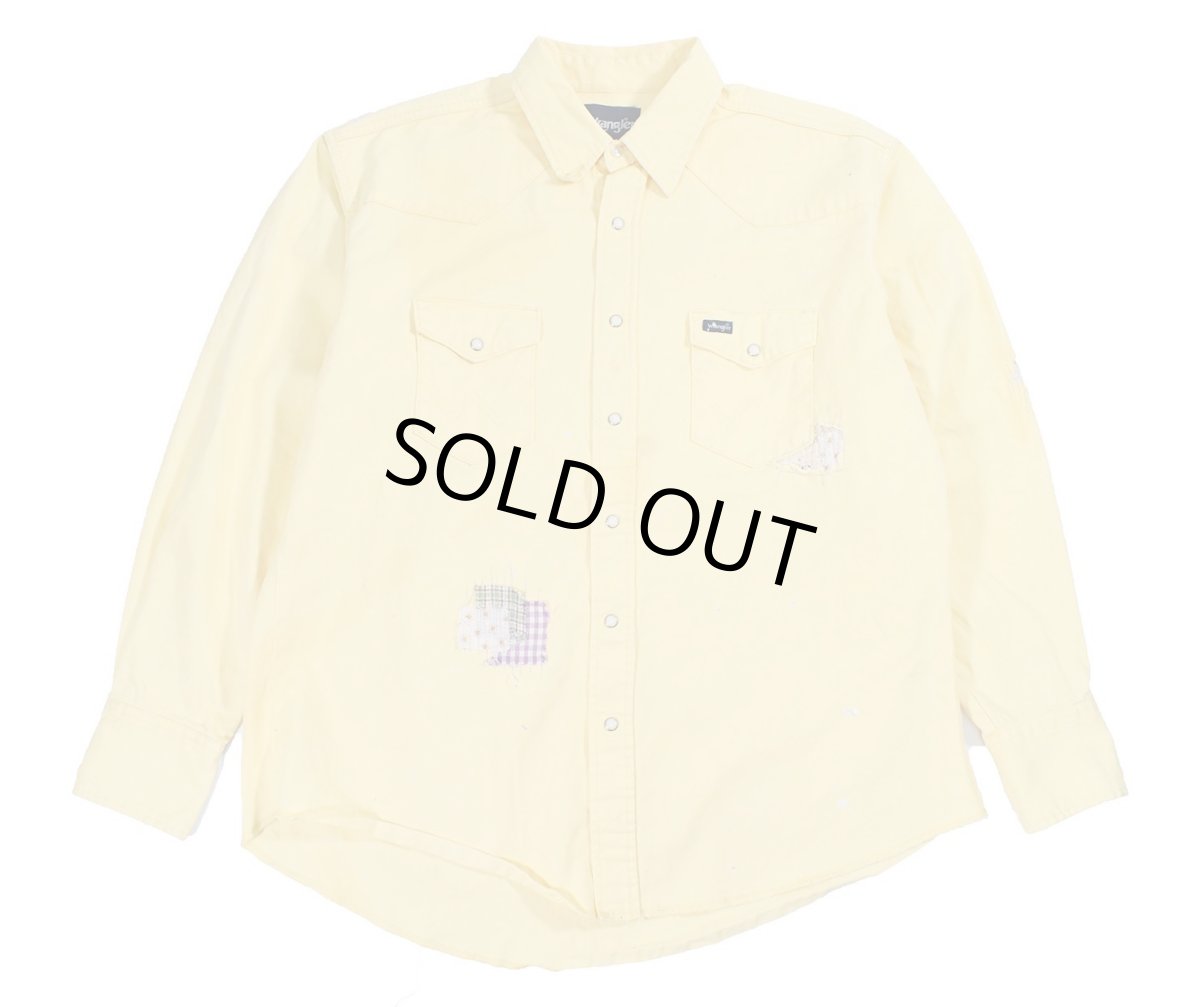 画像1: Used Wrangler Damaged Denim Western Shirt (1)