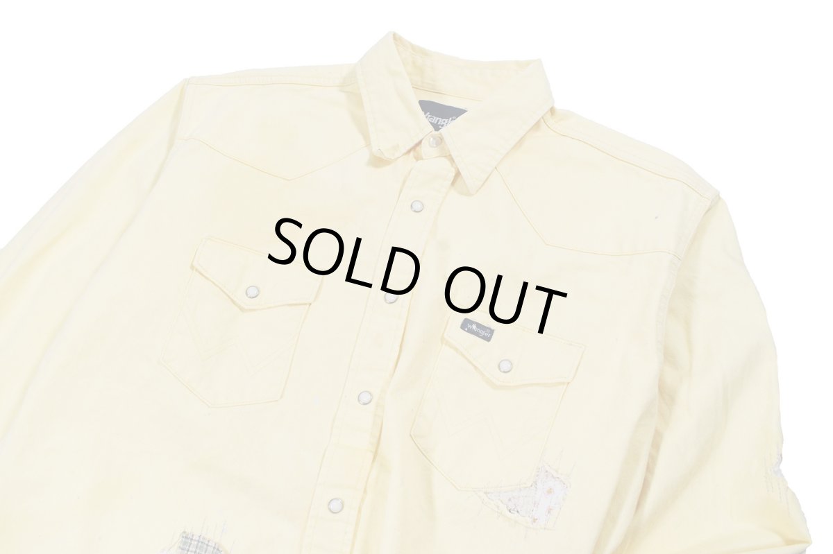 画像2: Used Wrangler Damaged Denim Western Shirt (2)