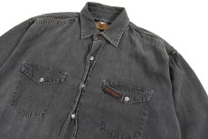 画像2: Used Harley-Davidson Denim Western Shirt (2)