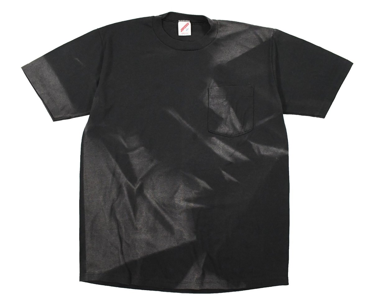 画像1: Used Jerzees S/S Fade Pocket Tee Black made in USA (1)