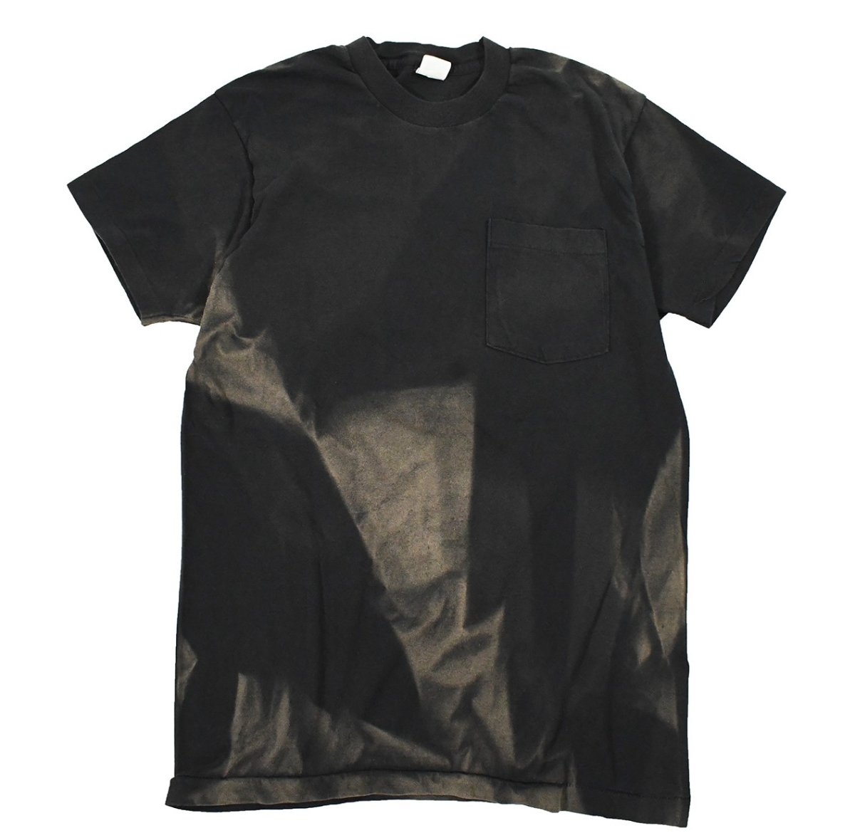 画像1: Used Fruit of the Loom S/S Fade Pocket Tee Black made in USA (1)
