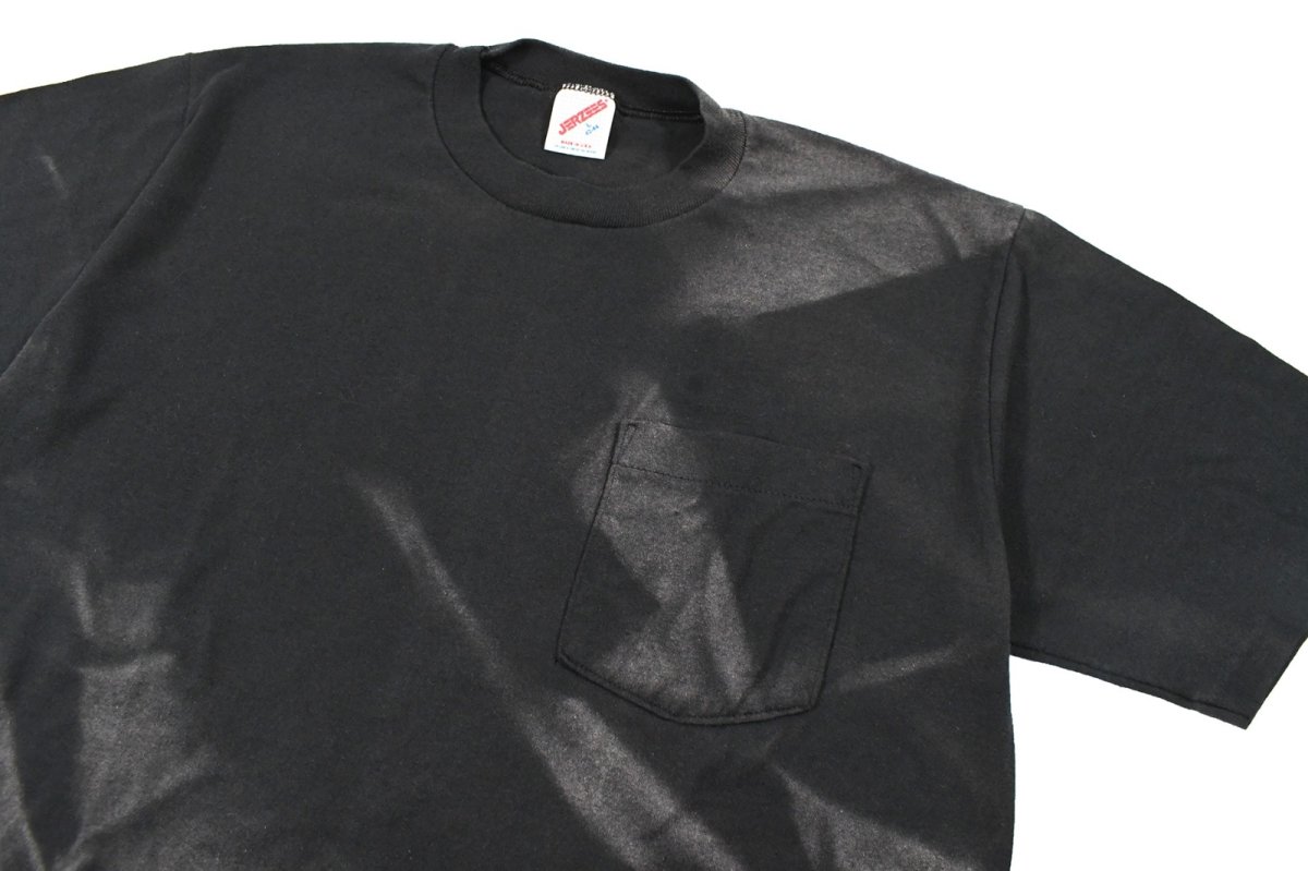 画像2: Used Jerzees S/S Fade Pocket Tee Black made in USA (2)