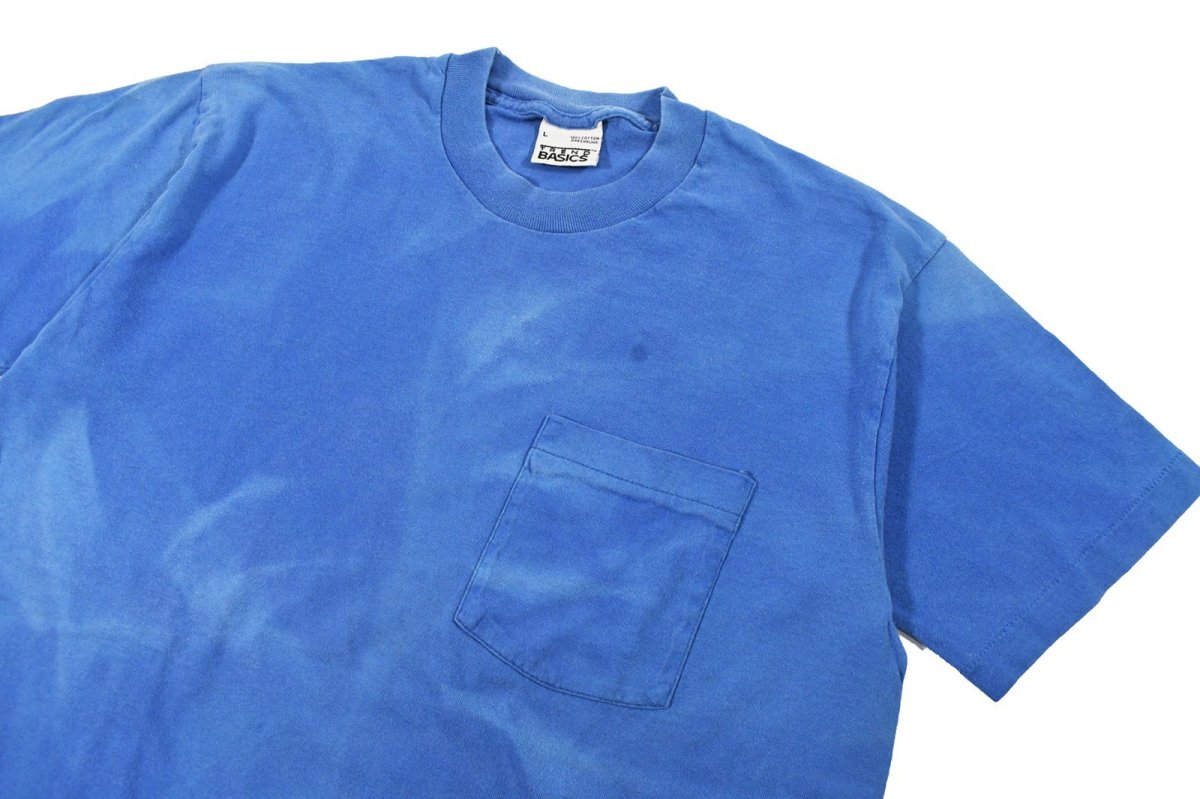 画像2: Used Trend Basics S/S Fade Pocket Tee Blue made in USA (2)