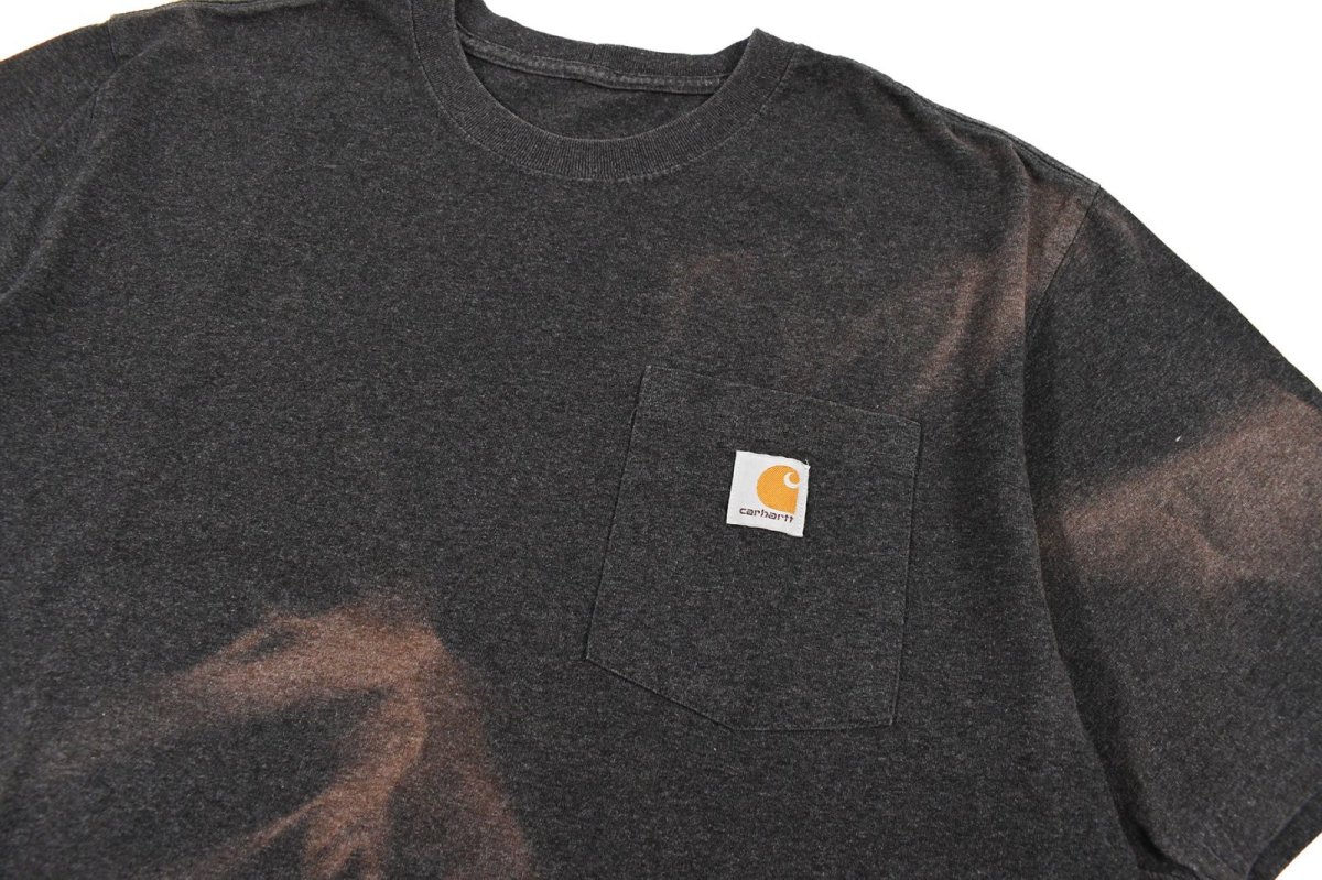画像2: Used Carhartt S/S Fade Pocket Tee Charcoal (2)