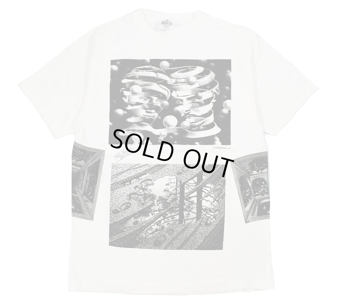 画像1: Used M.C.Escher S/S Print Tee made in USA (1)