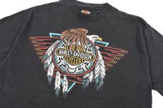 画像2: Used Harley-Davidson S/S Print Tee Black made in USA (2)