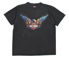 画像1: Used Harley-Davidson S/S Print Tee Black made in USA (1)