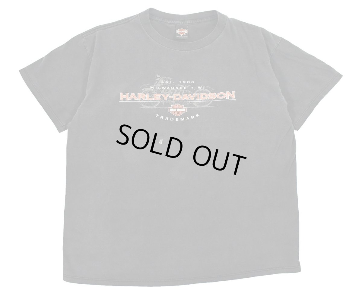 画像1: Used Harley-Davidson S/S Print Tee Black made in USA (1)