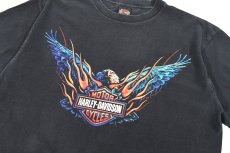 画像2: Used Harley-Davidson S/S Print Tee Black made in USA (2)