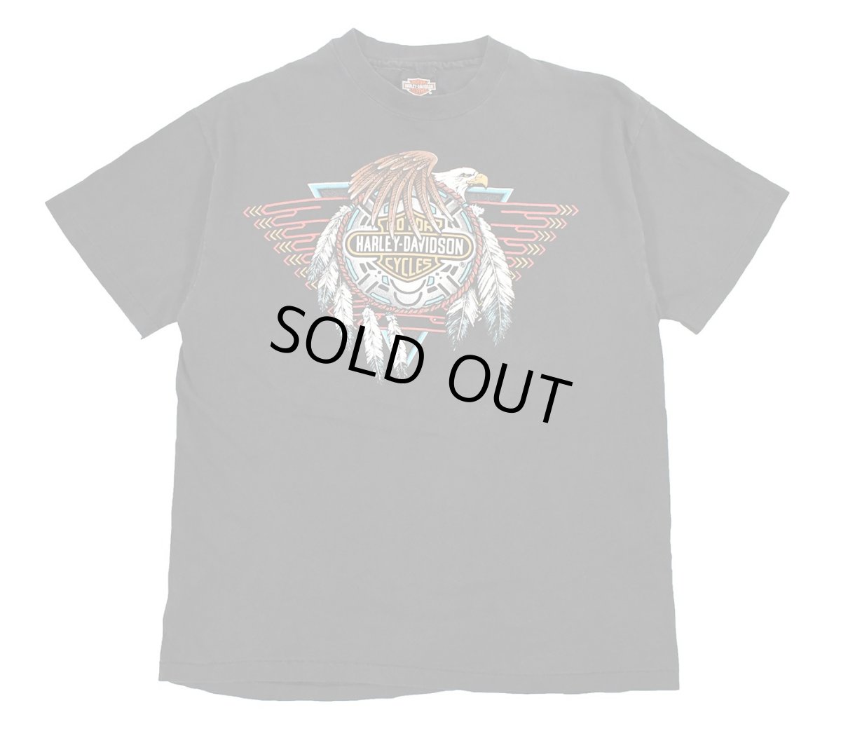 画像1: Used Harley-Davidson S/S Print Tee Black made in USA (1)