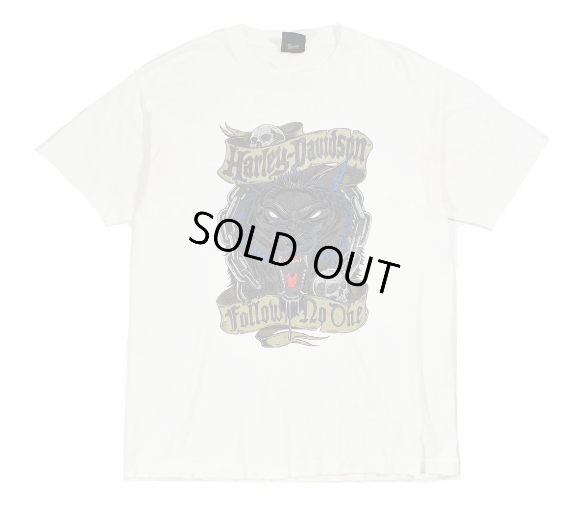画像1: Used Harley-Davidson S/S Print Tee White (1)