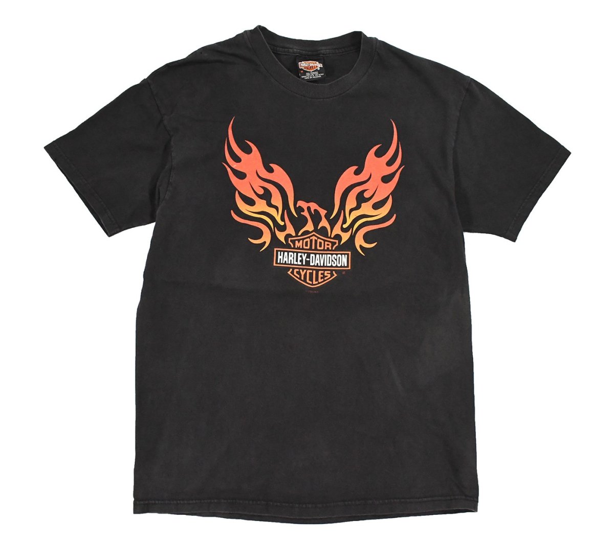 画像1: Used Harley-Davidson S/S Print Tee Black made in USA (1)