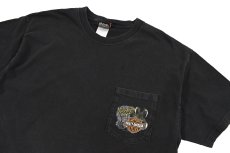 画像2: Used Harley-Davidson S/S Print Pocket Tee Black made in USA (2)