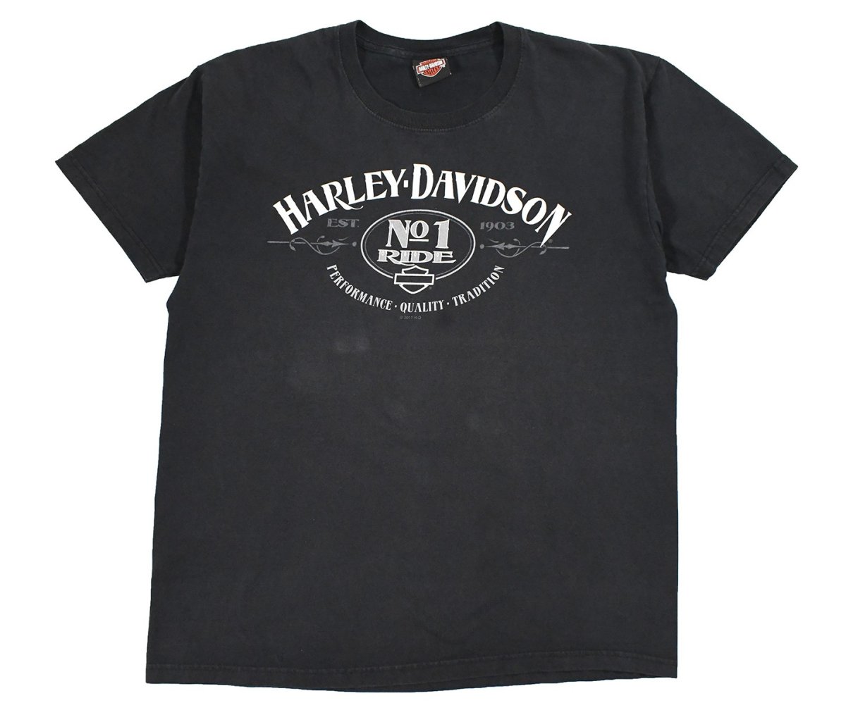 画像1: Used Harley-Davidson S/S Print Tee Black (1)