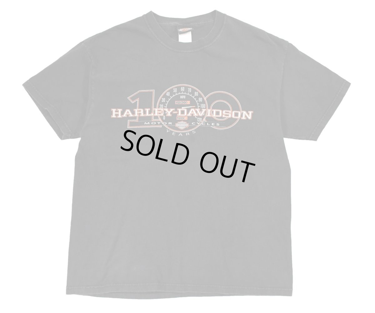 画像1: Used Harley-Davidson S/S Print Tee Black made in USA (1)