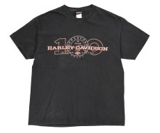 画像1: Used Harley-Davidson S/S Print Tee Black made in USA (1)