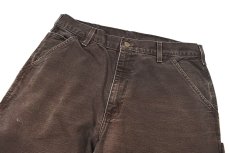画像2: Used Carhartt Duck Carpenter Pants Dark Brown カーハート (2)
