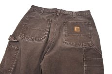 画像4: Used Carhartt Duck Carpenter Pants Dark Brown カーハート (4)