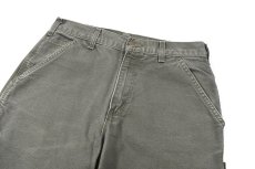画像2: Used Carhartt Duck Carpenter Pants Moss カーハート (2)