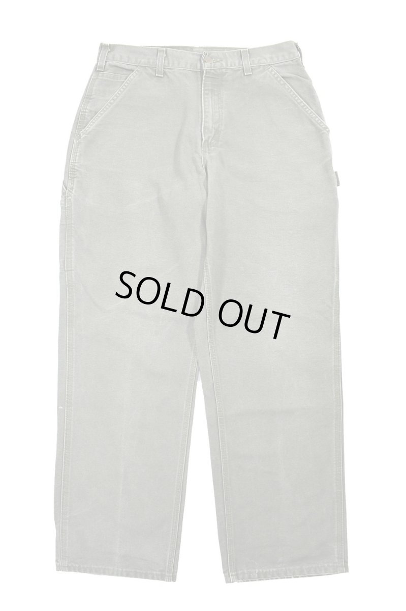 画像1: Used Carhartt Duck Carpenter Pants Moss カーハート (1)