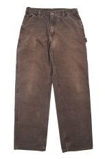 画像1: Used Carhartt Duck Carpenter Pants Dark Brown カーハート (1)
