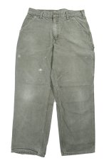 画像1: Used Carhartt Duck Carpenter Pants Moss カーハート (1)