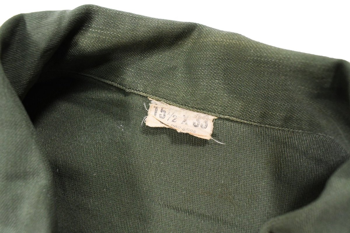 画像4: Used Us Military Cotton Sateen OG-107 Utility Shirt (4)