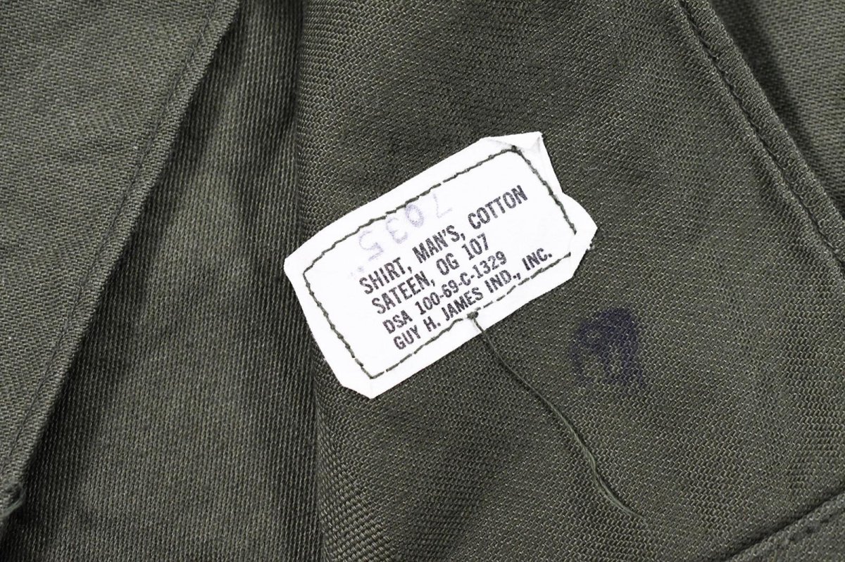 画像5: Used Us Military Cotton Sateen OG-107 Utility Shirt (5)