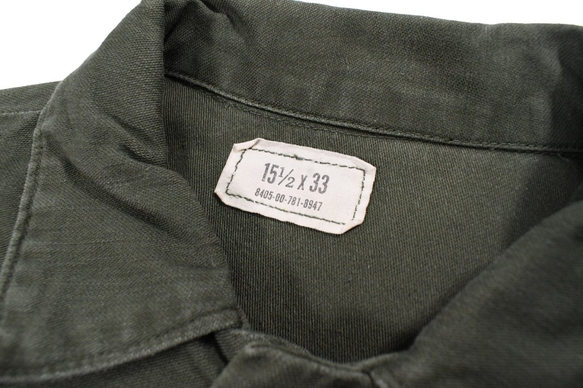 画像4: Used Us Military Cotton Sateen OG-107 Utility Shirt (4)