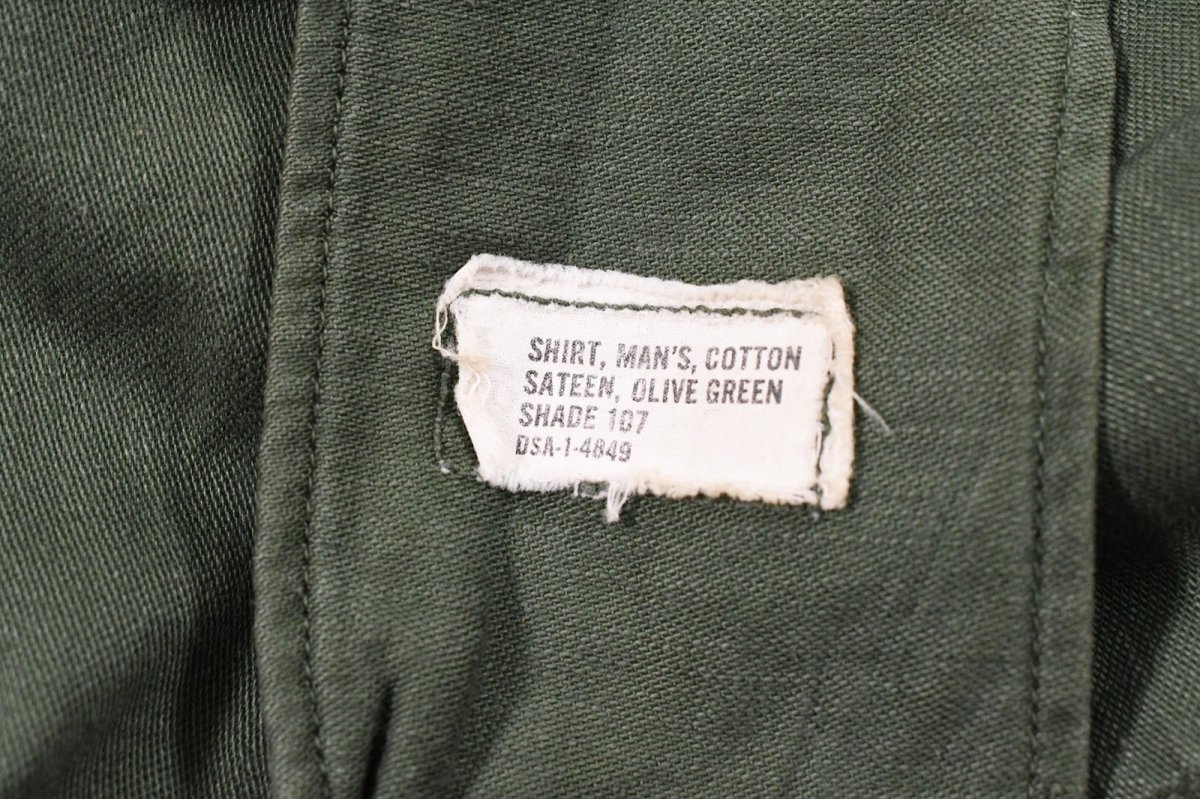 画像5: Used Us Military Cotton Sateen OG-107 Utility Shirt (5)