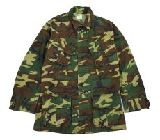 画像1: Used Us Military Ripstop Poplin Jungle Fatigue Jacket ERDL Leaf Camo (1)