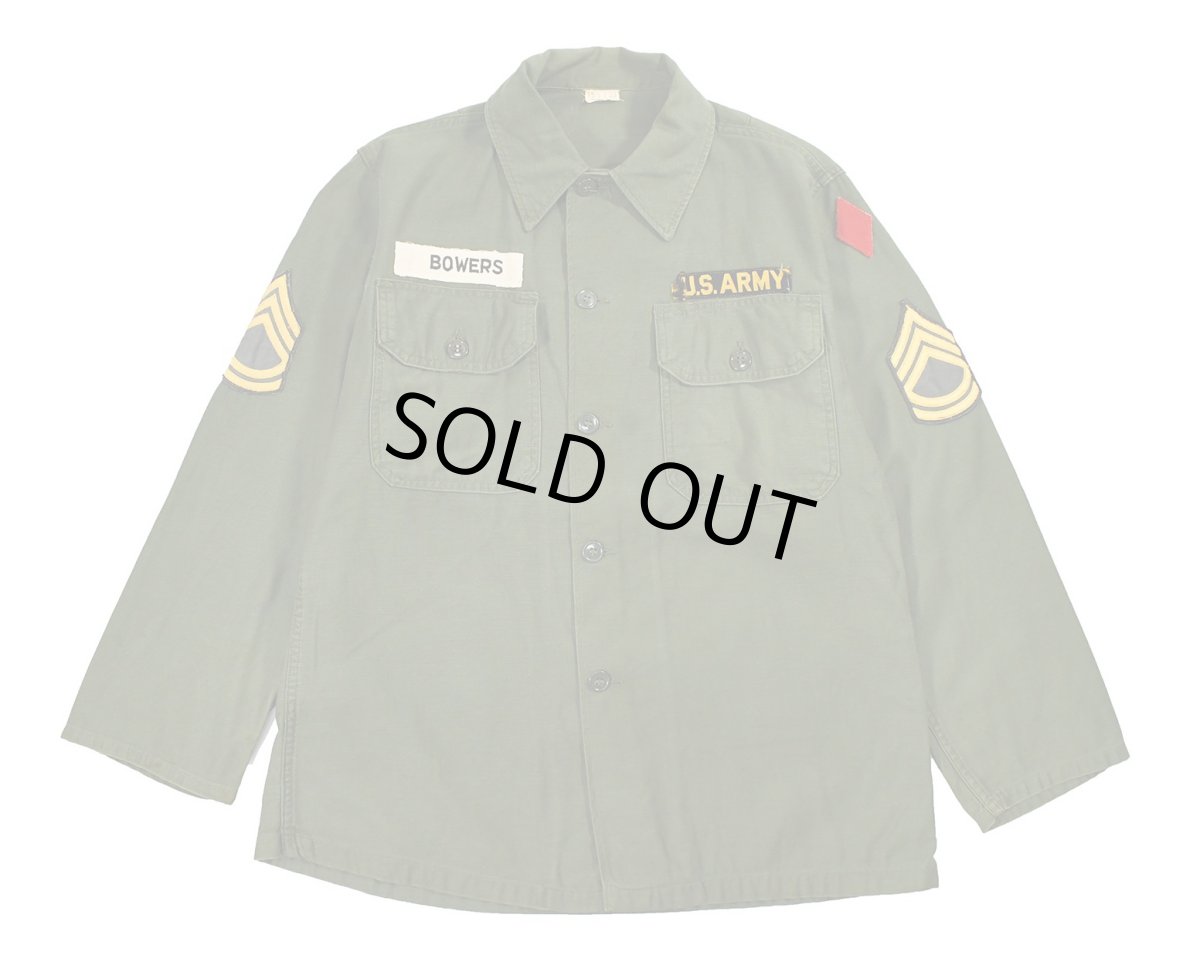 画像1: Used Us Military Cotton Sateen OG-107 Utility Shirt (1)