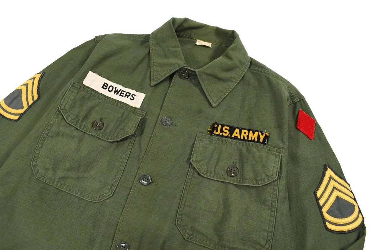 画像2: Used Us Military Cotton Sateen OG-107 Utility Shirt (2)